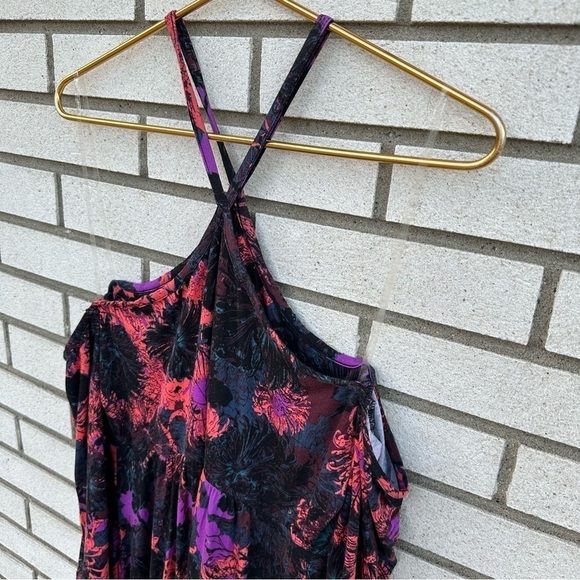 NWT Soma Soft Jersey Y-Neck Cold Shoulder Short Dress Mesmerize Merlot - Picture 5 of 11